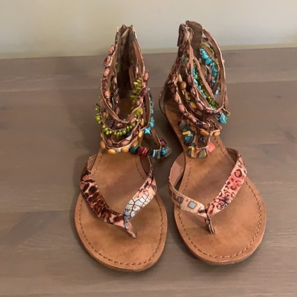 Nine West Multicoloured Beaded Sandals - Women’s Size 7.5 - Picture 3 of 8